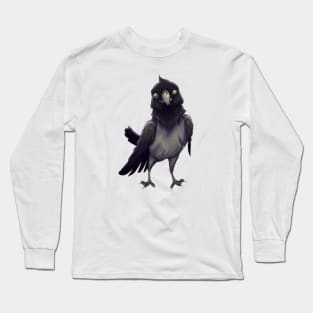 Cute Crow Drawing Long Sleeve T-Shirt